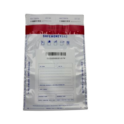 SAFEMONEYBAG Safe deposit envelopes transparent B5 190mmx260mm+35mm 100 pcs per pack