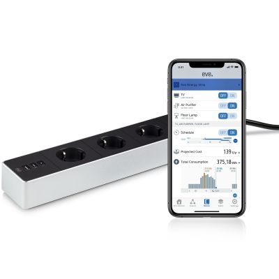 2. EVE Eve Energy Strip - smart power strip with triple socket
