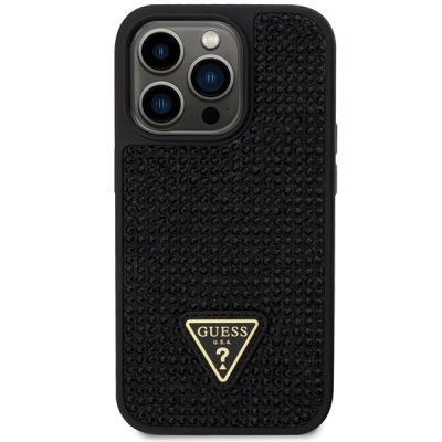 3. Guess Rhinestone Triangle Case for iPhone 14 Pro - Black