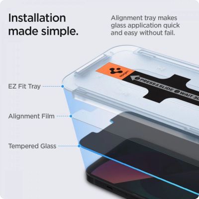 5. Spigen Glas.tR EZ Fit Privacy Tempered Glass for iPhone 13 Pro Max - 2 pcs.