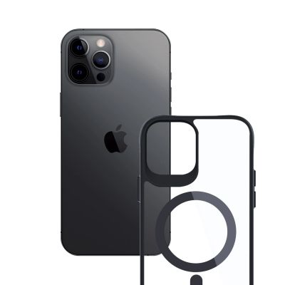 13. 3mk Satin Armor MagCase with MagSafe for iPhone 12 Pro Max - Clear with Black Frame