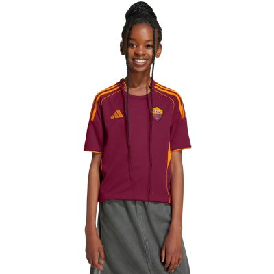 5. adidas AS Roma 25/26 Home burgundy kids' jersey JX2613