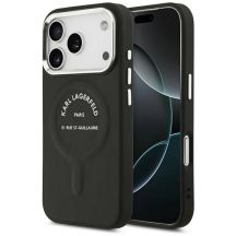 Karl Lagerfeld Embossed Open Ring RSG Logo MagSafe Case for iPhone 17 Pro Max / 18 Pro Max - Black