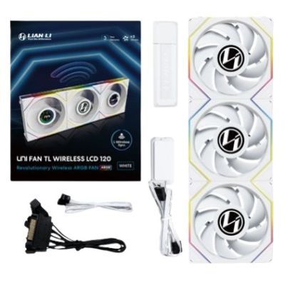 Lian Li UNI FAN TL Wireless LCD 120 3-pack white fan (12TLLCD1W3W)