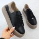 2. Women's leather platform sneakers, black, Filippo DP6119