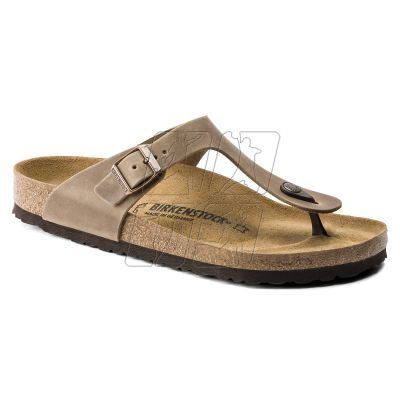 8. Birkenstock Gizeh Oiled Leather Tobacco Brown Narrow Women's Flip-Flops (0943813)