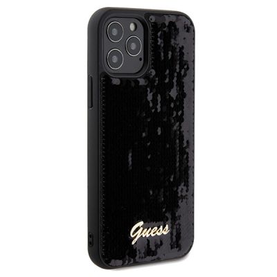 4. Guess Sequin Script Metal case for iPhone 12/12 Pro - black