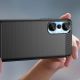 5. Carbon Case case for Infinix Hot 20S flexible silicone carbon cover black
