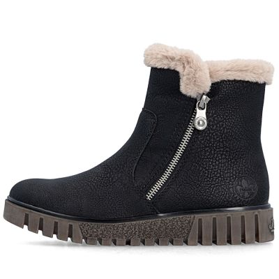 3. Women's insulated black ankle boots Rieker Y3481-01