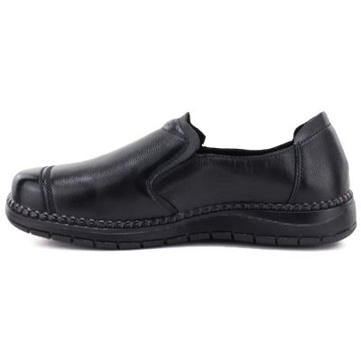 3. Women's comfortable leather slip-on shoes, black, Vinceza 107241