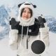 5. Qunature Panda Ski Gloves for Kids and Adults Size S - Black/White
