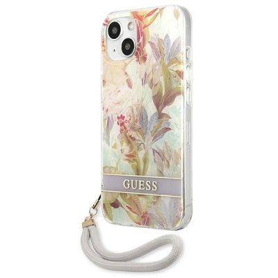 2. Guess GUHCP13SHFLSU iPhone 13 mini 5.4" purple/purple hardcase Flower Strap