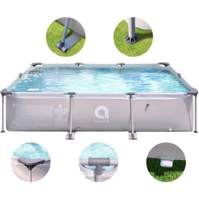 10. RECTANGULAR FRAME POOL WITH SUPER STRONG FILTER PUMP 300x207x66CM 17771EU