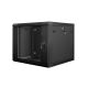 8. Lanberg WF01-6609-10B single-section cabinet (9U; 500mm / 600mm / 600mm; wall-mounted; Glass; 19''; black)