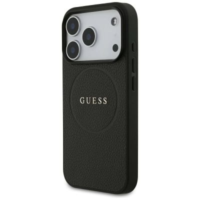 2. Guess Grained Gold Ring MagSafe Case for iPhone 18 Pro / 17 Pro - Black