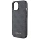 6. Guess 4G Metal Gold Logo Case for iPhone 15 / 14 Plus - Gray