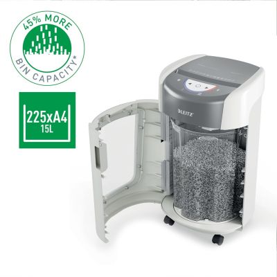 2. Leitz IQ OptiMax Home Office 225 shredder, 15l, P5, 6 sheets, Automatic Start/Stop, Reverse function, Rotating bin - 33% more shred capacity