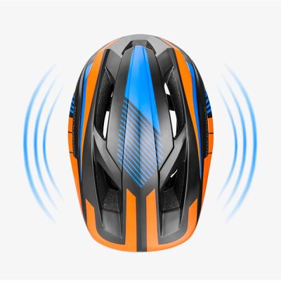 9. Rockbros TT-32SOBL-S children's bicycle helmet with removable chinbar, size S - black and orange