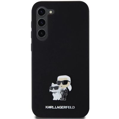 3. Karl Lagerfeld Silicone Karl&Choupette Metal Pin case for Samsung Galaxy S23+ - black