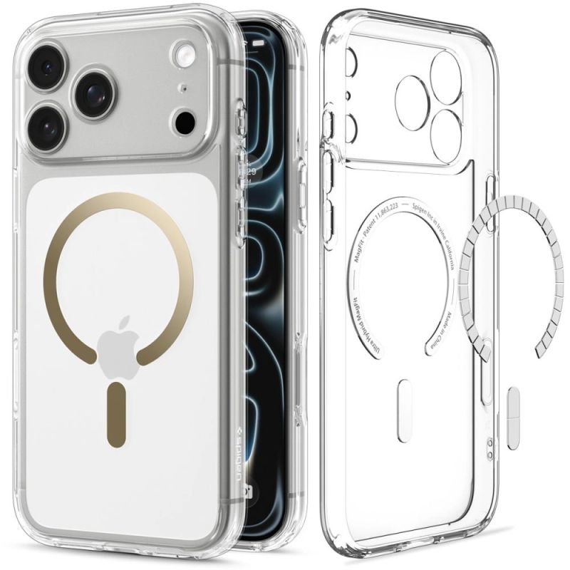 2. Spigen Ultra Hybrid Mag MagSafe Case for iPhone 18 Pro / 17 Pro - Transparent Gold