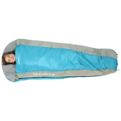 2. TRAVELER SLEEPING BAG 210X80/50CM BLUE GREY ENERO CAMP