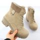 2. Women's beige ankle boots on a block heel Rieker 74532-60