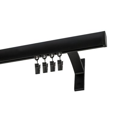 SINGLE APARTMENT CURTAIN ROD BLACK 240 CM WITH CLIPS KOWALSKI
