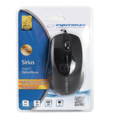 9. Esperanza EM102K mouse (optical; 800 DPI; black)