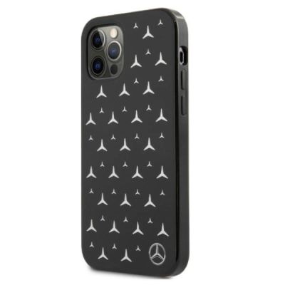 2. Mercedes Silver Stars Pattern Case for iPhone 12 Pro Max - Black