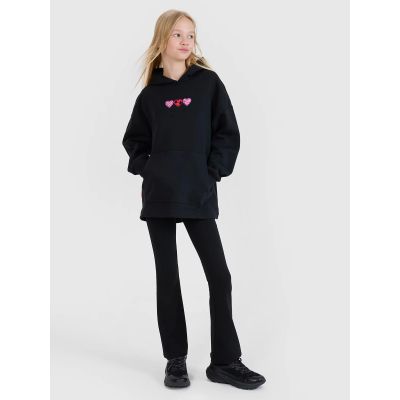 2. Girls' sweatshirt with a hood, open, 4F 4FJRSS25TSWSF2235-20S