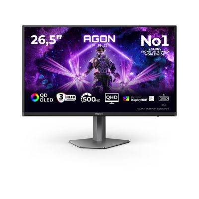 19. AOC AGON PRO AG276QKD2 computer monitor 67.3 cm (26.5") 2560 x 1440 px Quad HD QD-OLED Black, Gray