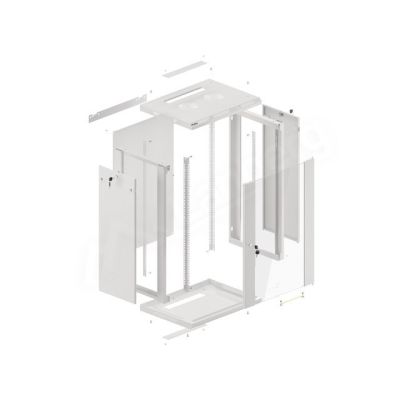 4. Lanberg WF01-6418-10S 18U Rack Wall-Mounted Cabinet Gray