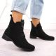 20. Women’s Lace-Up and Zip Ankle Boots, Warm-Lined, Black M.Daszyński SA198-24