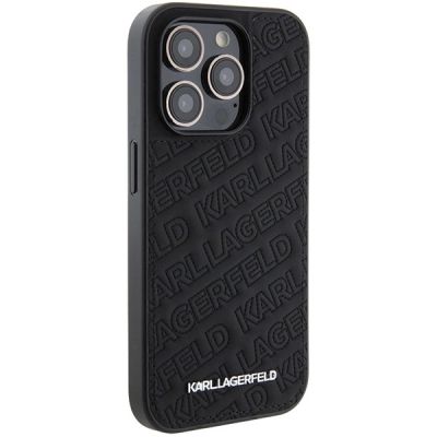 4. Karl Lagerfeld Quilted K Pattern iPhone 15 Pro Case - Black