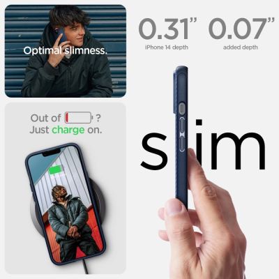 10. Spigen Mag Armor iPhone 14 Plus Case - Blue