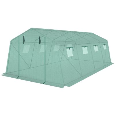 36. GREENHOUSE GARDEN TUNNEL 300x600x200CM PE STRUCTURE STEEL GREEN