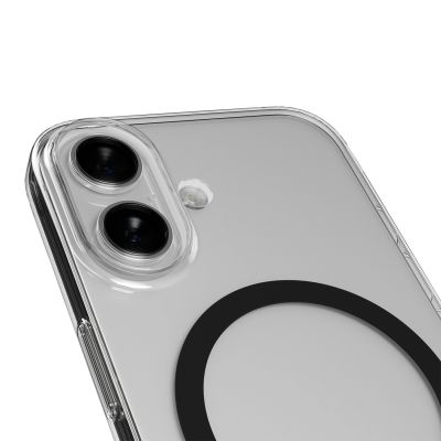 7. Puro Lite Mag TPU+PC Case Compatible with MagSafe for iPhone 17 - Transparent with Black Ring