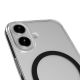 7. Puro Lite Mag TPU+PC Case Compatible with MagSafe for iPhone 17 - Transparent with Black Ring