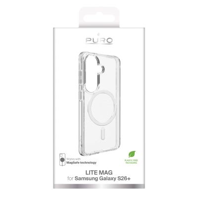 2. Puro LITE MAG Protective Case for Samsung Galaxy S26 Plus Compatible with MagSafe - Transparent