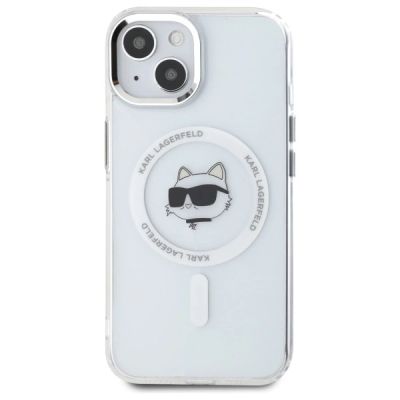 3. Karl Lagerfeld IML Metal Choupette Head MagSafe iPhone 15 Plus Case - White