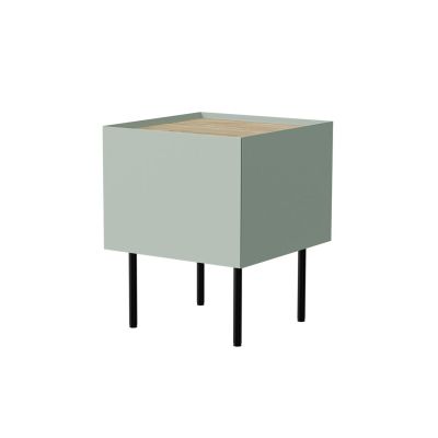 Bedside table 2 pcs FELLINI 40x41x60 olive + oiled oak top