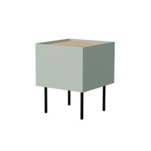 Bedside table 2 pcs FELLINI 40x41x60 olive + oiled oak top