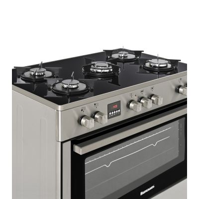 4. Ravanson KWGE-K90 Glass Inox gas-electric cooker