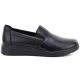 2. Women's leather slip-on wedge shoes, black, Potocki JE19505