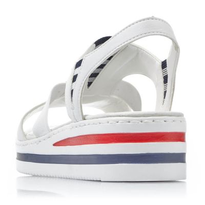 16. Rieker W V02Y5 wedge sandals white 