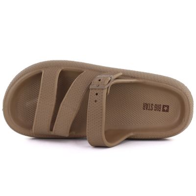 4. Women's sports flip-flops with a thick sole for the pool, brown Big Star TT274A041