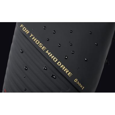 11. ASUS ROG SLASH Backpack Edition 20 Roll-Up Backpack Black Polyester, Waxed Leather (Pull Up)