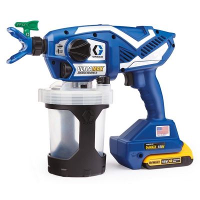 GRACO ULTRAMAX PAINT GUN (2 x 2AH DEWALT BATTERIES + CHARGER) + BAG