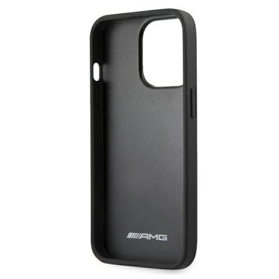 7. AMG AMHCP13XGSEBK iPhone 13 Pro Max 6,7" czarny/black hardcase Leather Debossed Lines