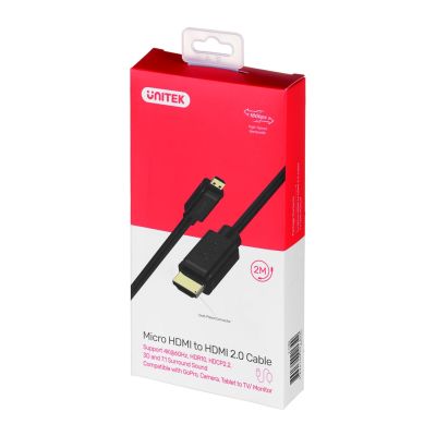 4. UNITEK CABLE MICRO HDMI-HDMI 2.0, 4K60HZ, 2M, Y-C182